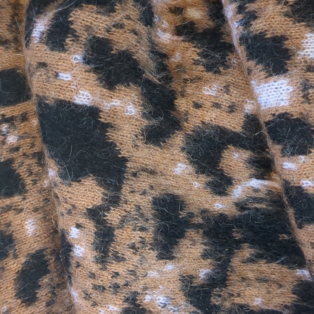 Lineamaglia Leopard Animal Print Brushed Boat Neck 3/4 Sleeve Sweater Size Small - Picture 5 of 5